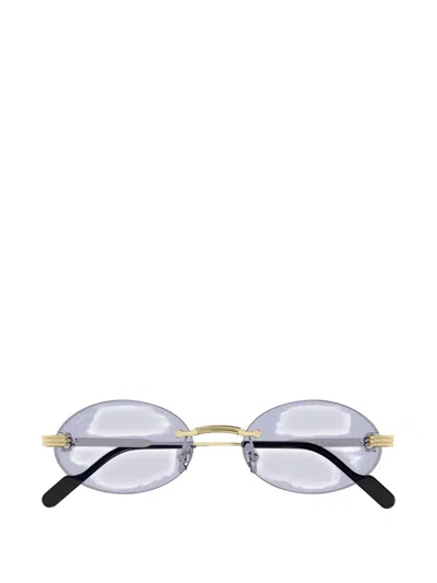 Cartier Rimless Round-frame Sunglasses In Purple