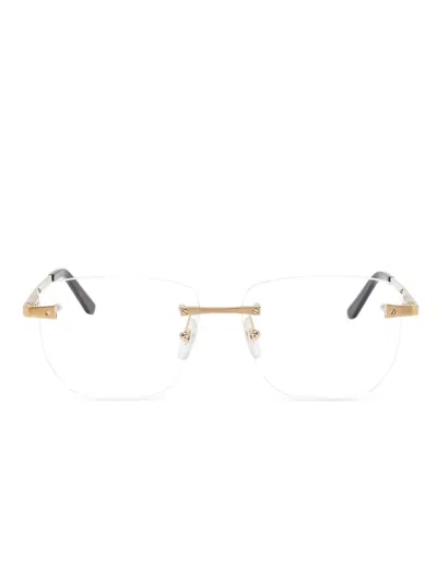 Pre-owned Cartier Rimless Square-frame Glasses In Gold