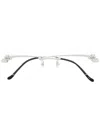 Cartier Rimless Square Frame Glasses In Silver