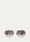 Cartier Rimless Square Metal Sunglasses In 001 Smooth Golden