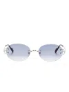 Cartier Rimless Sunglasses In 银色