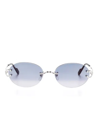 Cartier Rimless Sunglasses In 银色