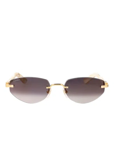 Cartier Rimless Sunglasses In Gold