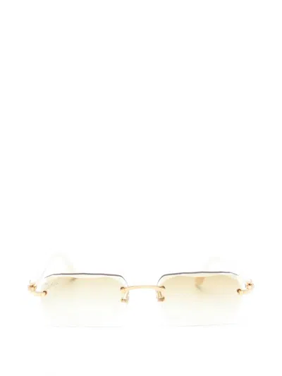 Pre-owned Cartier Rimless Sunglasses In Gold