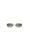 Cartier Decor C Rimless Metal Oval Sunglasses In Green