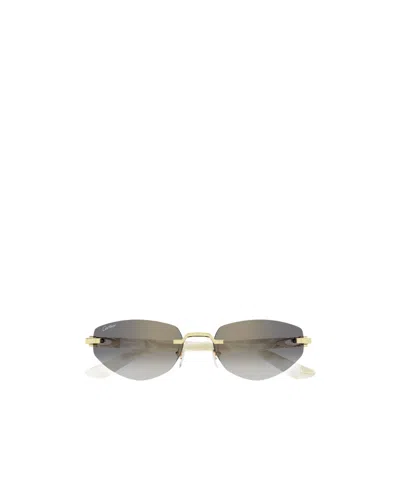 Cartier Rimless Sunglasses In Green