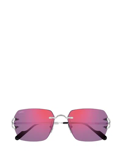 Cartier Rimless Sunglasses In Metallic