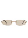 Cartier Rimless Sunglsses In ゴールドトーン