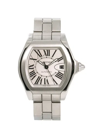 Pre-owned Cartier Roadster Roman-numerals 41mm Watch In White