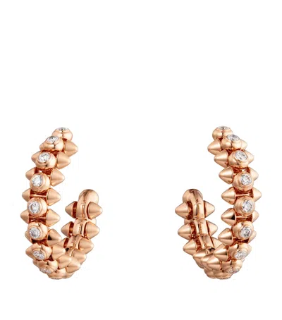 Cartier Rose Gold And Diamond Clash De  Hoop Earrings