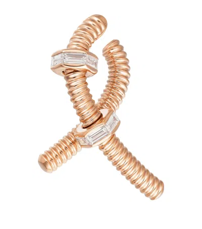 Cartier Rose Gold And Diamond Écrou De  Single Earring In White