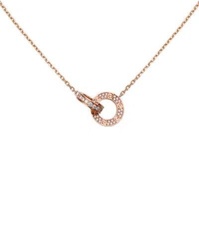 Cartier Rose Gold And Diamond Interlocking Love Necklace