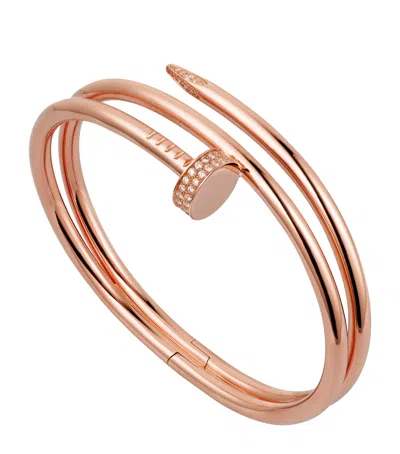 Cartier Rose Gold And Diamond Juste Un Clou Bangle In Burgundy