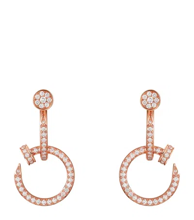 Cartier Rose Gold And Diamond Juste Un Clou Earrings In Brown
