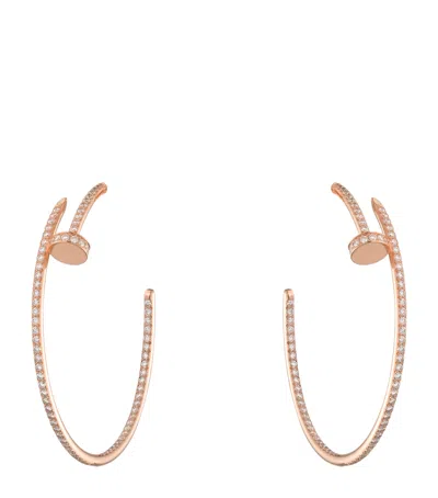 Cartier Rose Gold And Diamond Juste Un Clou Hoop Earrings
