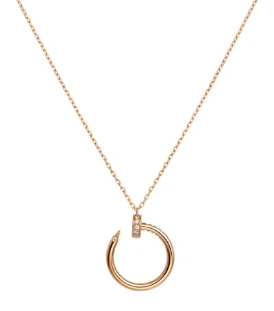 Cartier Rose Gold And Diamond Juste Un Clou Necklace In Gray