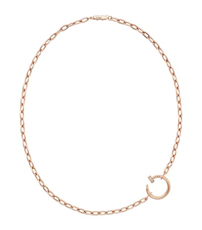 Cartier Rose Gold And Diamond Juste Un Clou Necklace In Gray