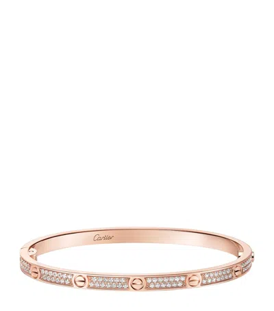 Cartier Rose Gold And Diamond Love Bracelet In Red