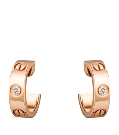 Cartier Rose Gold And Diamond Love Earrings