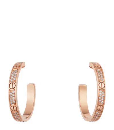 Cartier Rose Gold And Diamond Love Hoop Earrings