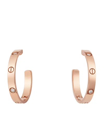 Cartier Rose Gold And Diamond Love Hoop Earrings