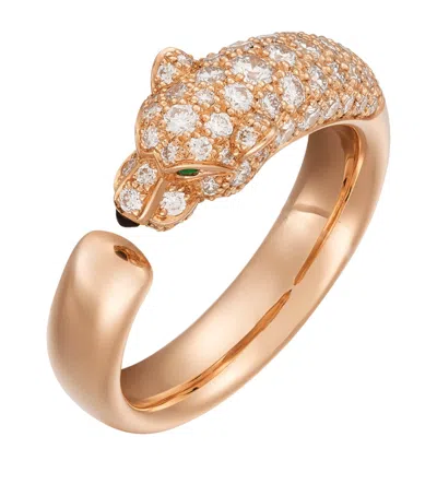 Cartier Rose Gold And Diamond Panthère De  Ring