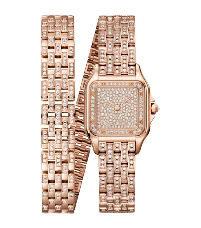 Cartier Rose Gold And Diamond Panthère De  Watch