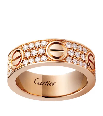 Cartier Rose Gold And Diamond-paved Love Ring