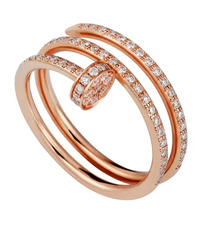 Cartier Rose Gold And Pavé Diamond Double Juste Un Clou Ring