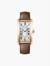 Cartier Rose Gold Crwgta0277 Tank Americaine Large 18ct Rose-gold And Leather Mechanical Watch In Rose Gold