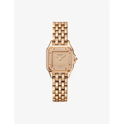 Cartier Wjpn0058 Panthère De  Watch Small 18ct Rose-gold And 0.26ct Brilliant-cut Diamond Quartz Watc
