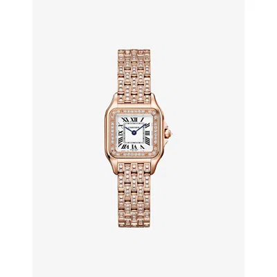 Cartier Rose Gold Crwjpn0061 Panthère De  Mini 18ct Rose-gold And 1.07ct Diamond Quartz Watch&nbsp;