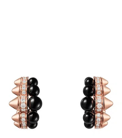 Cartier Rose Gold, Diamond And Onyx Clash De  Earrings