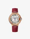 Cartier Rose Gold / Diamonds Crwjbb0055 Ballon Bleu 18ct Rose-gold, 0.68ct Brilliant-cut Diamond And Leather In Rose Gold / Diamonds