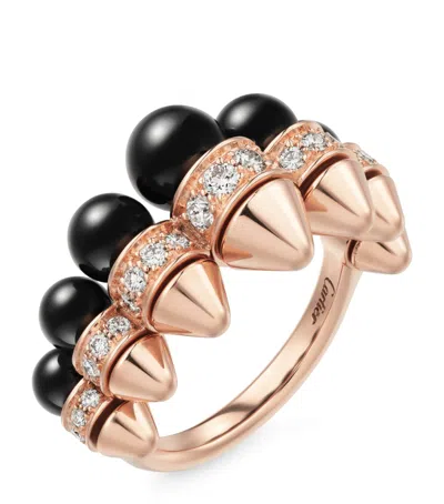 Cartier Rose Gold, Onyx And Diamond Clash De  Ring