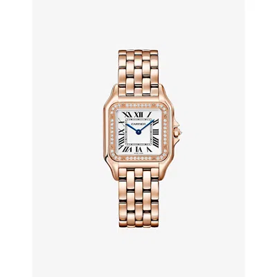 Cartier Rose Gold Panthère De  Medium 18ct Rose-gold And Brilliant-cut Diamonds Quartz Watch 27mm