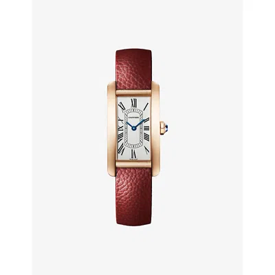 Cartier Rose Gold Tank Américaine Small 18ct Rose-gold Quartz Watch 19.4mm In Multi