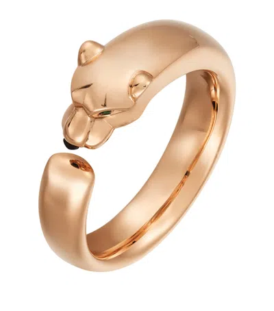 Cartier Rose Gold, Tsavorite Garnet And Onyx Panthère De  Ring