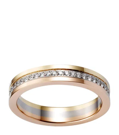 Cartier Rose, White, Yellow Gold And Diamond Vendôme Louis  Wedding Band