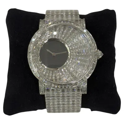 Pre-owned Cartier Rotonde De  Mysterious Hour White Gold Baguette Hpi0 Gem Set.