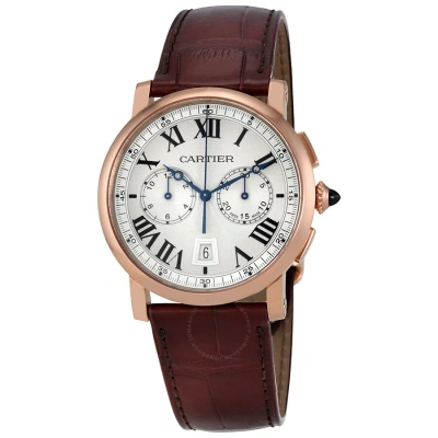 Cartier Rotonde Silver Sunday Dial 18kt Pinks Gold Men's Watch W1556238 In Brown