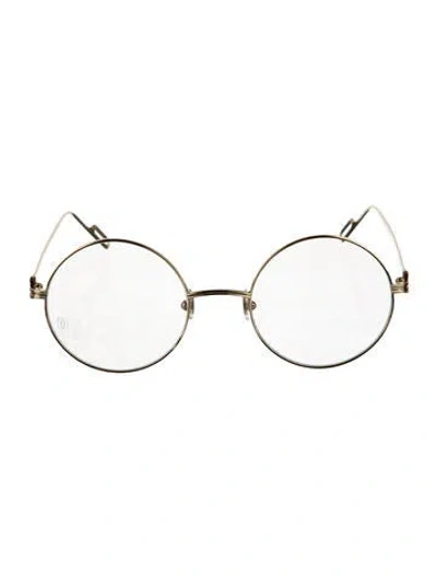 Pre-owned Cartier Round Eyeglasses In Silver