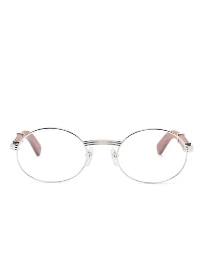 Cartier Round-frame Glasses In 银色