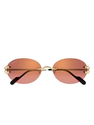Cartier Round-frame Sunglasses In Brown