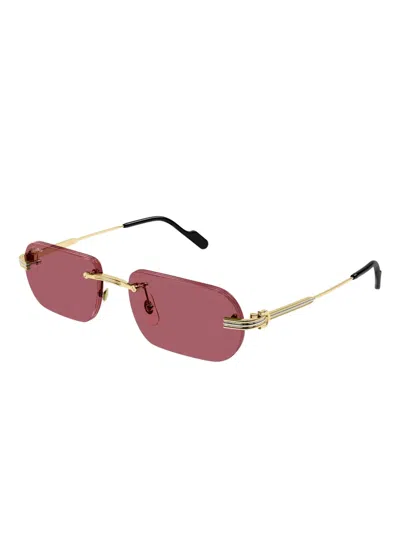 Cartier Round-frame Sunglasses In Brown