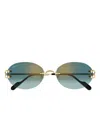 Cartier Round-frame Sunglasses In Brown