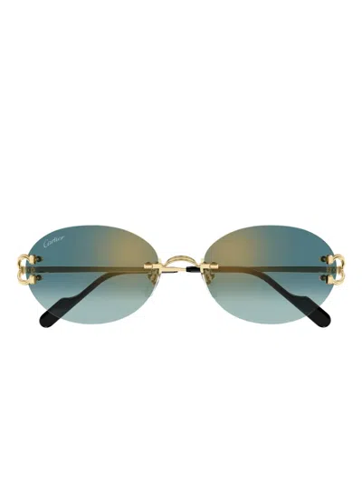 Cartier Round-frame Sunglasses In Brown