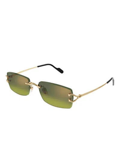 Cartier Round-frame Sunglasses In Green