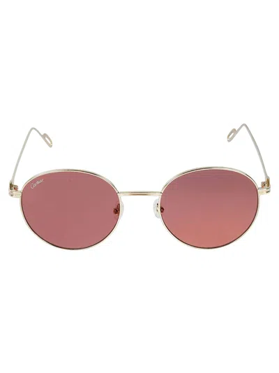 Cartier Round Frame Sunglasses In Gold