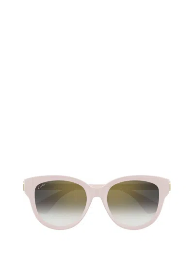 Cartier Round Frame Sunglasses In Pink